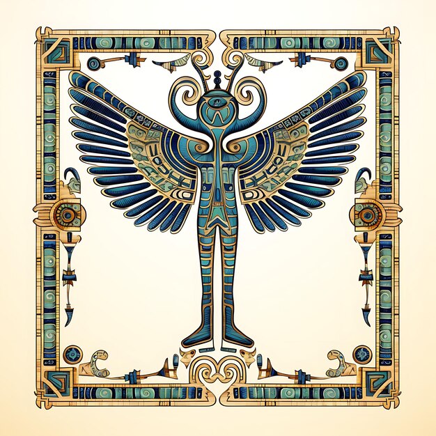 Aquarell der ägyptischen Ankh-Rug Ankh-Symbol-Motiv Wiederholungsmuster Rectan Clipart T-Shirt-Muster