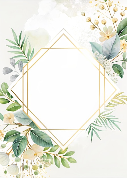 Aquarell detaillierter Blumenrahmen mit Kopierraum