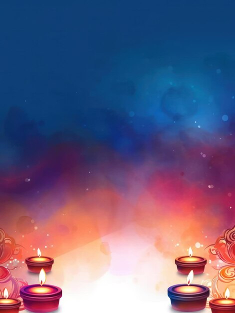 Aquarell Diwali Grußkarten Banner Mockup Hindu Feiertage Generative KI