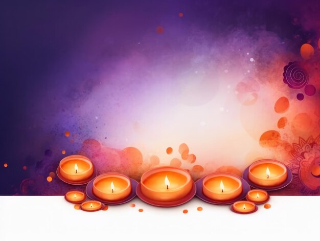 Aquarell Diwali Grußkarten Banner Mockup Hindu Feiertage Generative KI