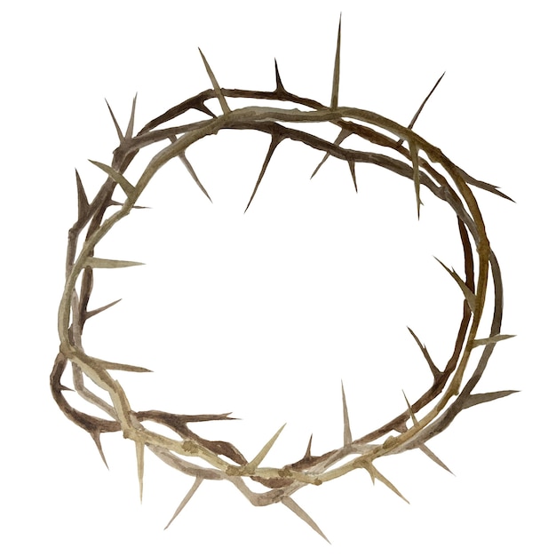 Aquarell-Dornkrone für Ostern heiliger Donnerstag religiöse Illustration isoliert auf Weiß