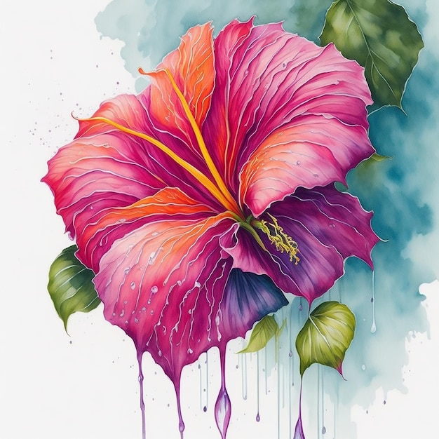 Aquarell eine wunderschöne Blume