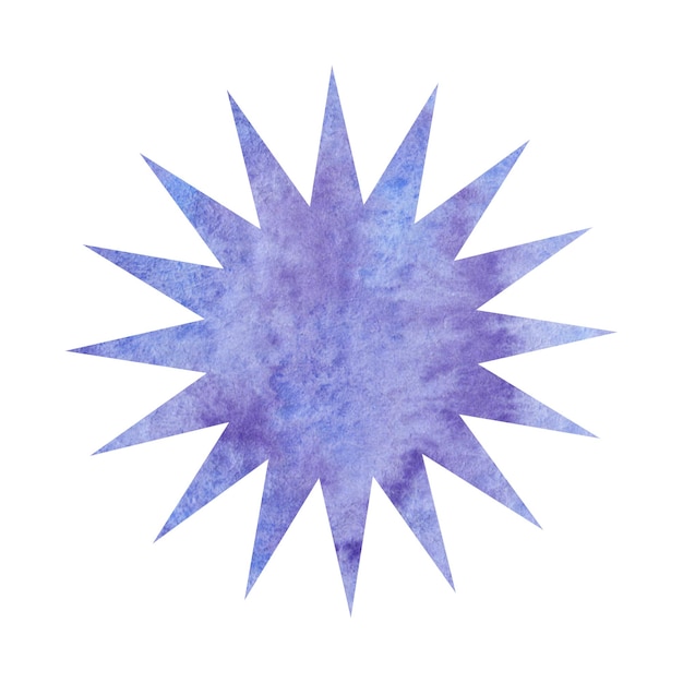 Aquarell einfacher blauer Stern Himmlisches Element für Design Abstrakte Illustration auf isoliertem weißem Hintergrund