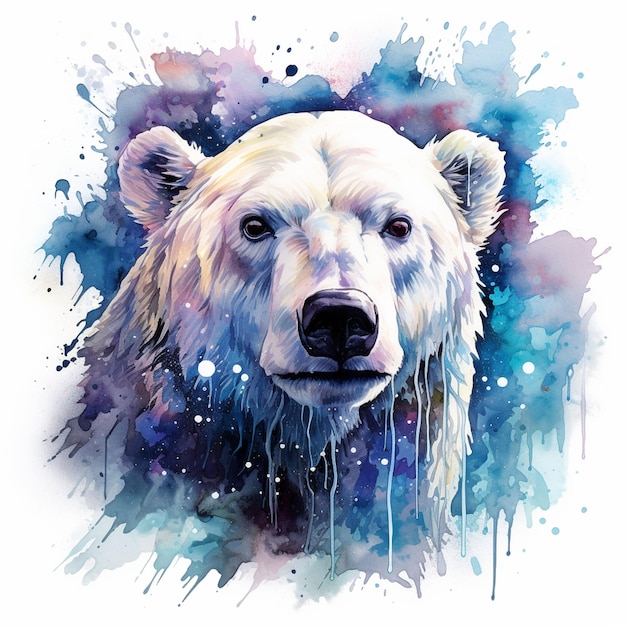 Aquarell-Eisbär-Malerei