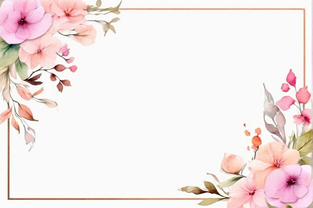 Aquarell elegantes Blumenrahmen-Hintergrunddesign