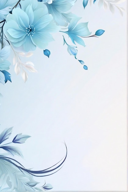 Aquarell elegantes florales Hintergrunddesign mit blauen und weißen Blumen