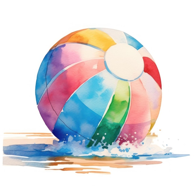 Foto aquarell farbige illustrationen kunstwerk kreativer strandball
