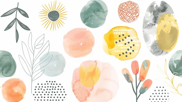 Aquarell, flaches Element, abstrakter Hintergrund