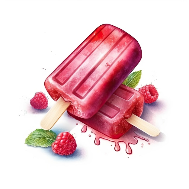 Aquarell-Frucht-Popsicle