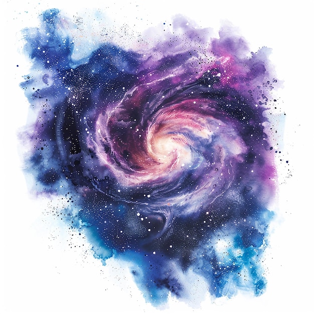 Aquarell-Galaxie-Tattoo mit Wirbelung