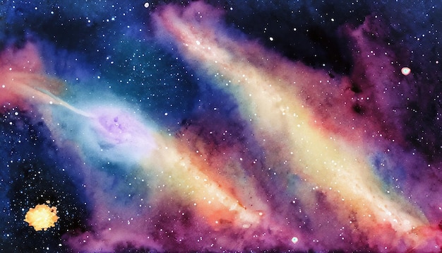 Aquarell-Galaxie-Weltraumhintergrund