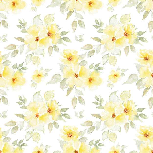 Aquarell gelbe Blumen nahtlose Muster