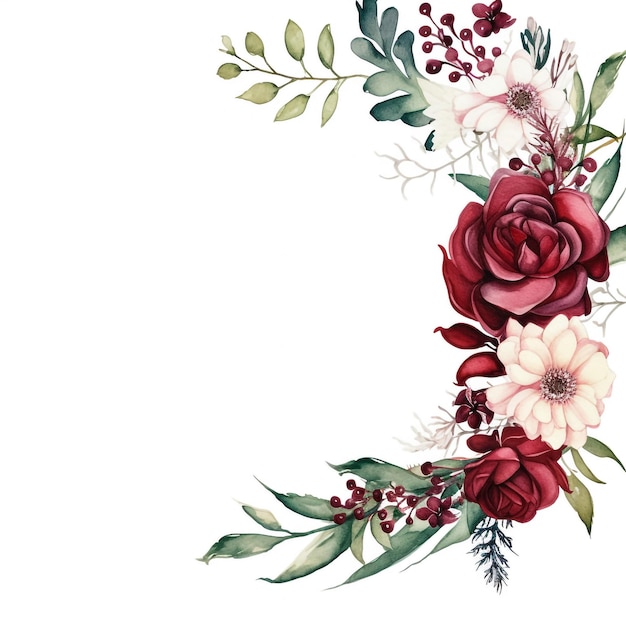 Aquarell-Grüßkarte mit wunderschönen Rosen