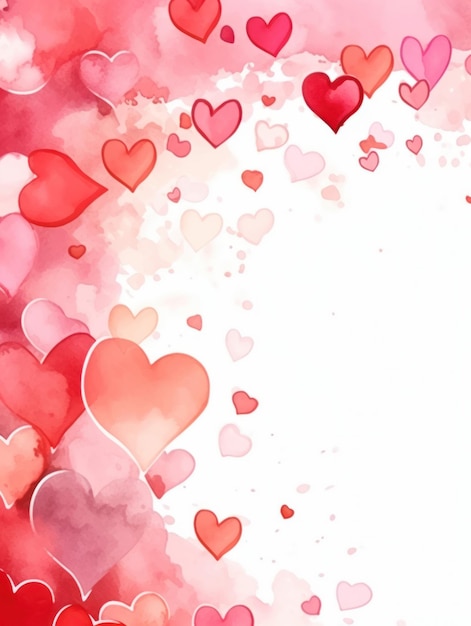 Aquarell-Grußkarte zum Valentinstag Mockup Generative KI