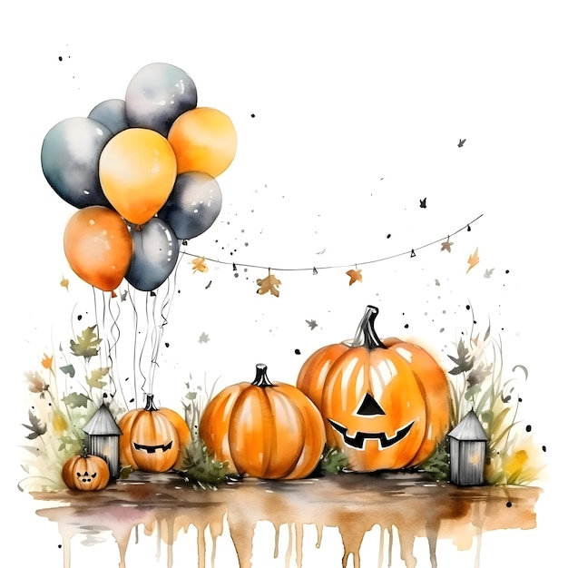 Aquarell-Halloween-Hintergrund mit hoher Auflösung