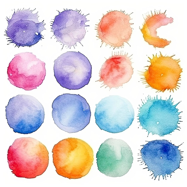 Foto aquarell handbemalte kreisform-designelemente