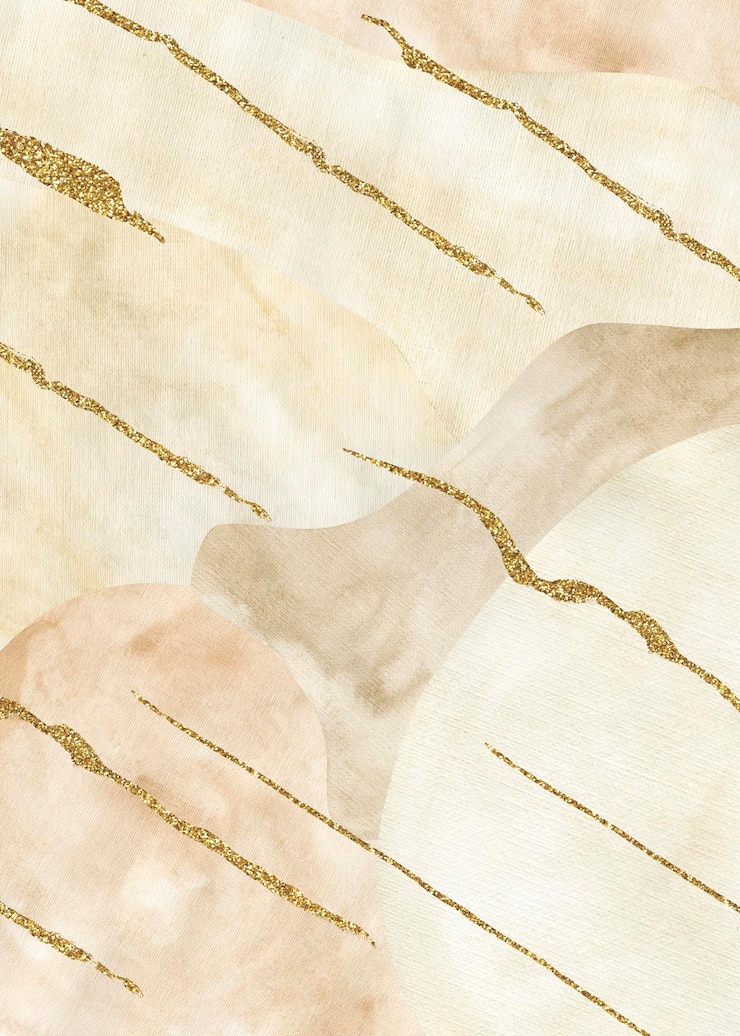 Foto aquarell handgezeichneter abstrakter beige hintergrund mit goldenen strichen handgezeichneter clipart.