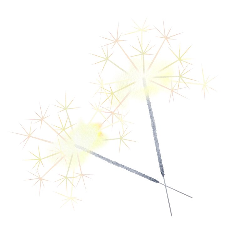 Foto aquarell-handgezeichneter clipart von zwei beleuchteten funkeln mit goldenen funkelnden effekten für urlaubsdesigns