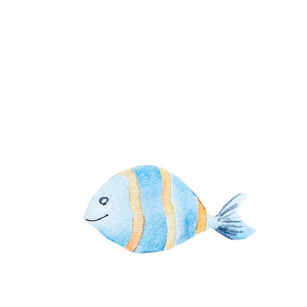 Aquarell handgezeichneter Fisch