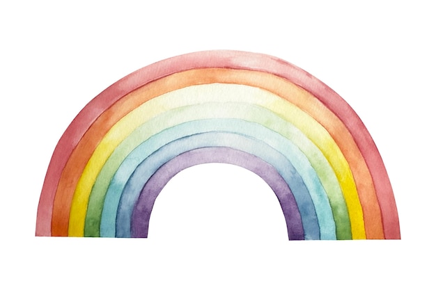Aquarell handgezeichneter Regenbogen magischer Clipart isoliert auf Hintergrund Zeichentrickfilm durchsichtig png