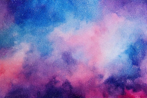 Aquarell handgezeichneter Sternenhimmel Hintergrund