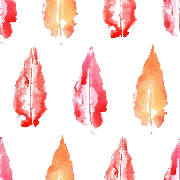 Aquarell Herbst Herbst Baum orange rotes Blatt Musterdesign Textur Hintergrund