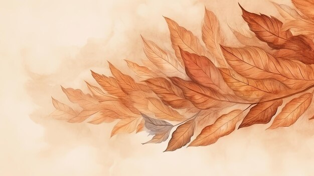 Aquarell Herbst Hintergrund Illustration AI GenerativexA