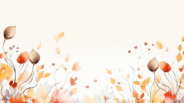 Aquarell-Herbstbanner mit Platz für Text Illustration mit Herbstblättern