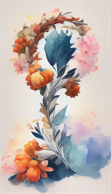 Aquarell Herbststrauß Herbstblumen Zweige Blätter mit Kopierraum für Karten und Einladungen