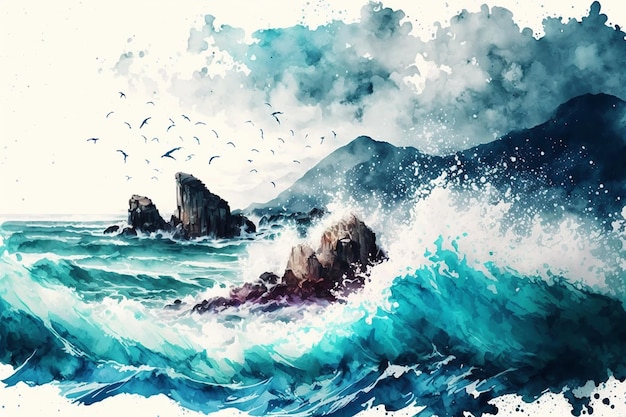 Foto aquarell hintergrund meer