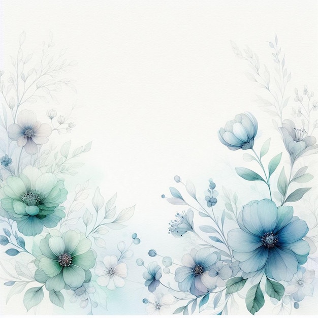 Aquarell-Hintergrund mit gezeichneten Blumen