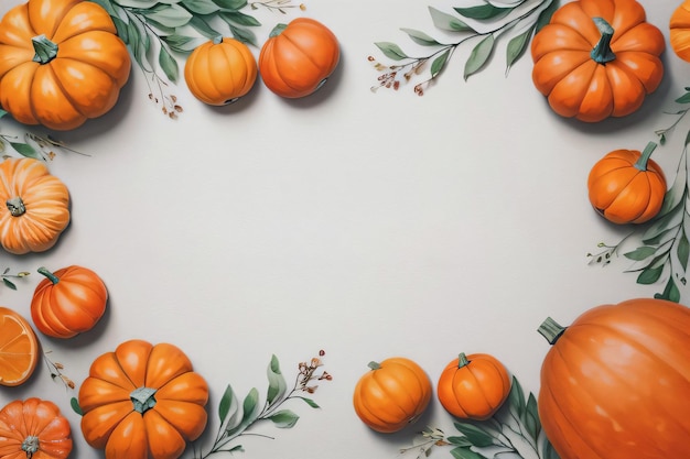 Aquarell-Hintergrund mit Kürbissen zu Halloween oder Erntefest