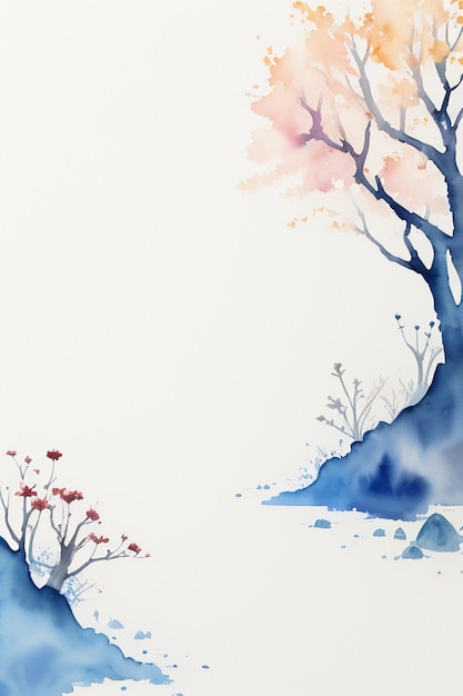 Aquarell-Hintergrund, Spritzer, Schattierung, Gestaltungselement, minimalistischer Stil der chinesischen Tuschemalerei