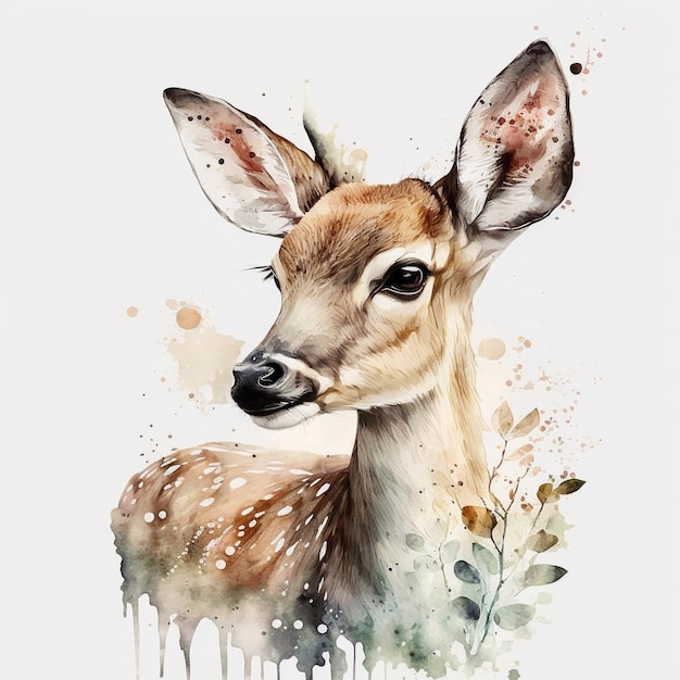 Aquarell Hirsch