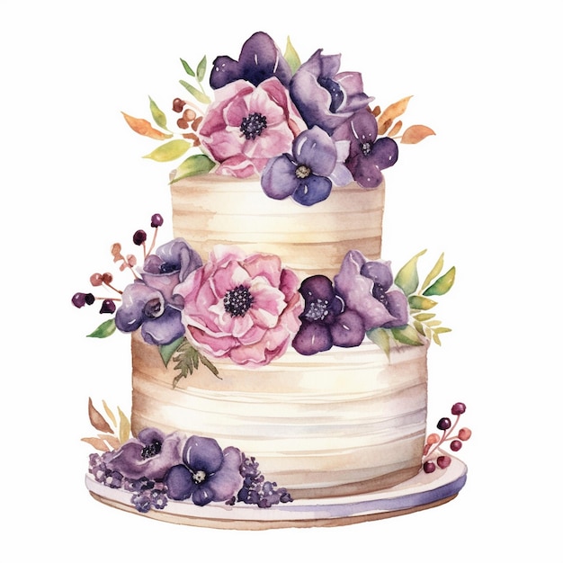 Foto aquarell hochzeitskuchen clipart