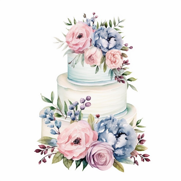 Foto aquarell hochzeitskuchen clipart