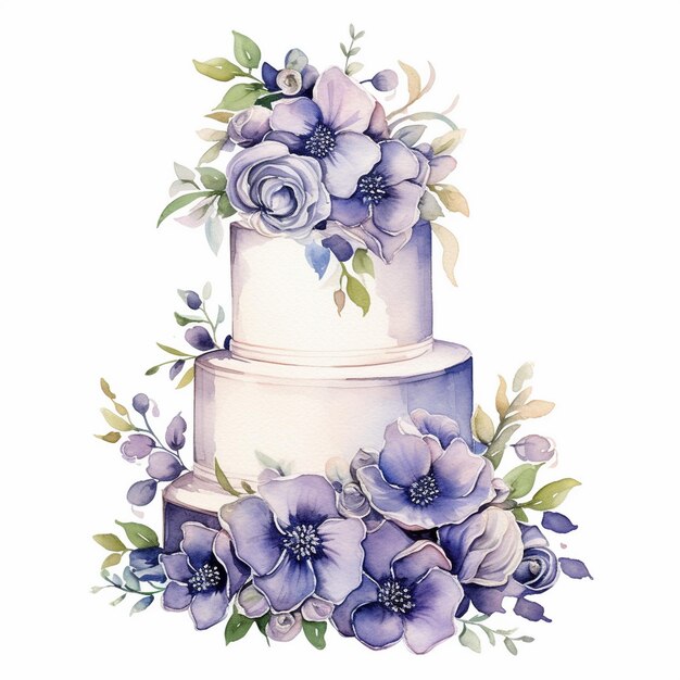 Aquarell Hochzeitskuchen Clipart