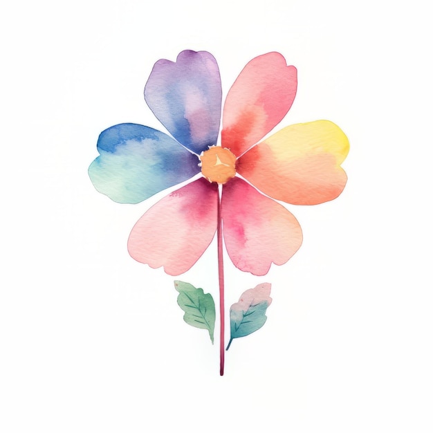 Aquarell-Illustration einer Blume isoliert auf weißem Hintergrund