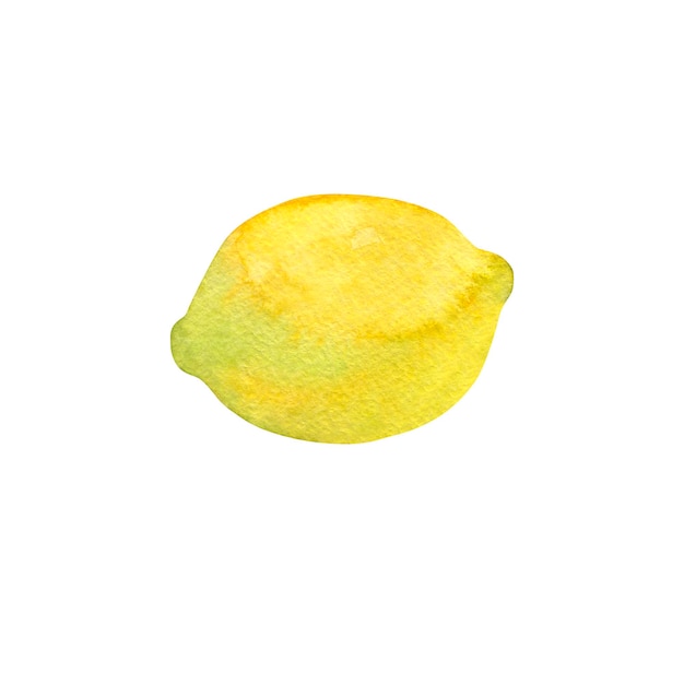 Aquarell-Illustration einer Zitrone auf weißem Hintergrund. Isolierte Illustration für Design. Illustrationen für Hersteller von Fruchtsäften oder Joghurt
