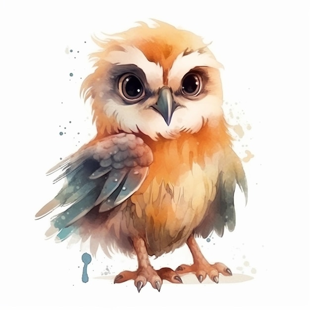 Aquarell-Illustration eines niedlichen Adlers isoliert auf weißem Hintergrund