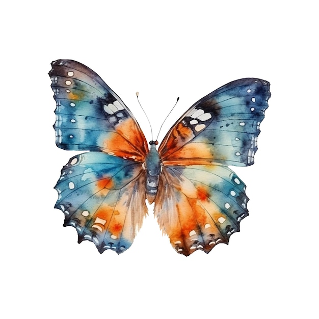 Aquarell-Illustration eines Schmetterlings. Ai-Illustration