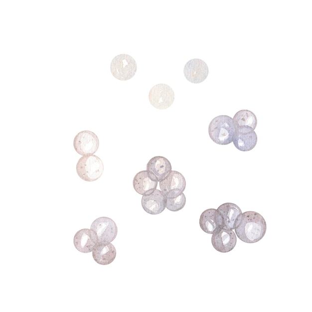 Aquarell-Illustration heller Luftblasen isoliert auf weißem Hintergrund