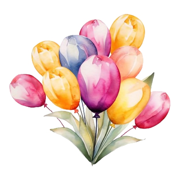 Foto aquarell-illustration mit rosa rosenblumen