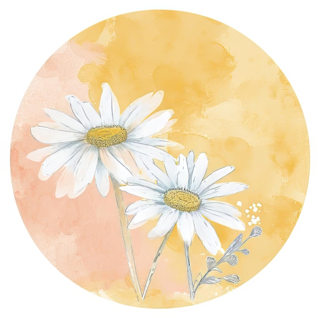 Aquarell-Illustration von Frühlingsblumen