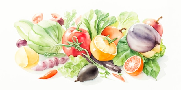 Aquarell-Illustration zum Weltvegetariertag