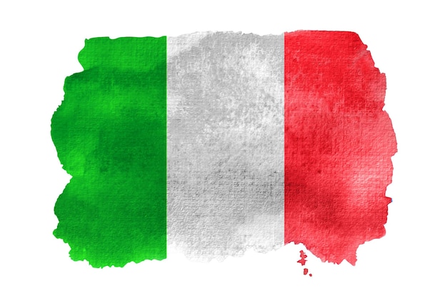 Aquarell italienische Flagge isoliert auf weiß