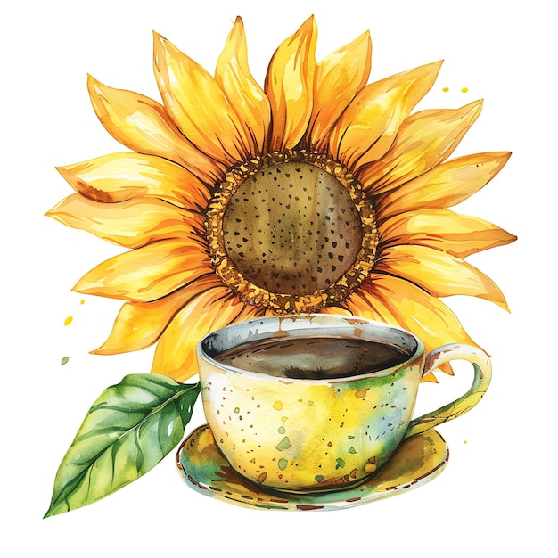 Aquarell-Kaffeebecher