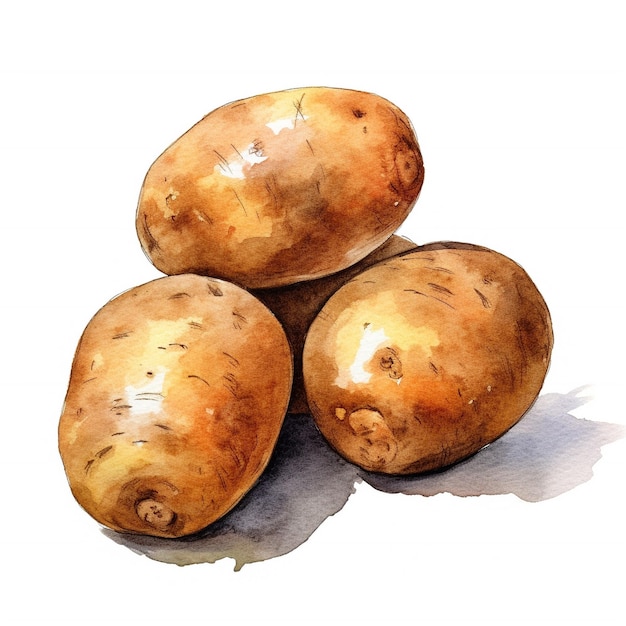 Aquarell Kartoffeln