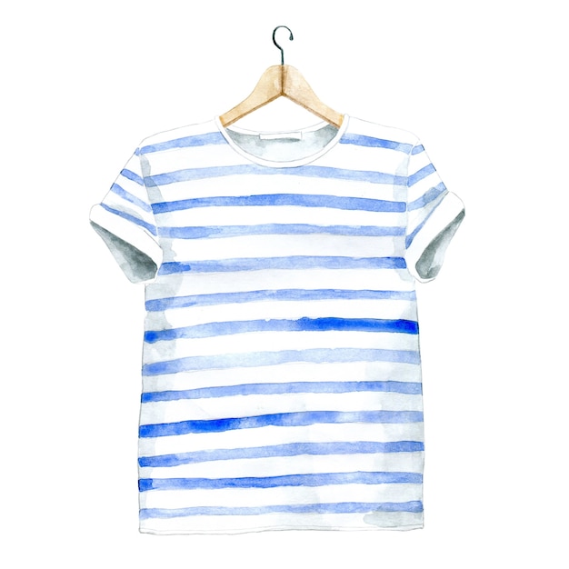 Foto aquarell lässiges t-shirt auf kleiderbügel