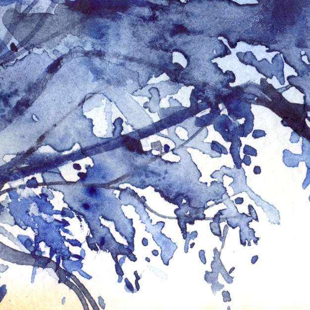 Aquarell Marineblau Laub abstrakte Textur Hintergrund